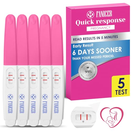 5 Pcs Test De Grossesse,Tests de Grossesse Précoce,Test rapide de grossesse,Test de Grossesse en Bandelette,Tests de Grossesse Emballés Individuellement,Pratique et Rapide(Rose rouge)