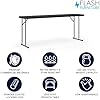 Flash Furniture Kathryn 6' Rectangular Plastic Folding Table, Long Plastic Foldable Table for Indoor/Outdoor Events, Black