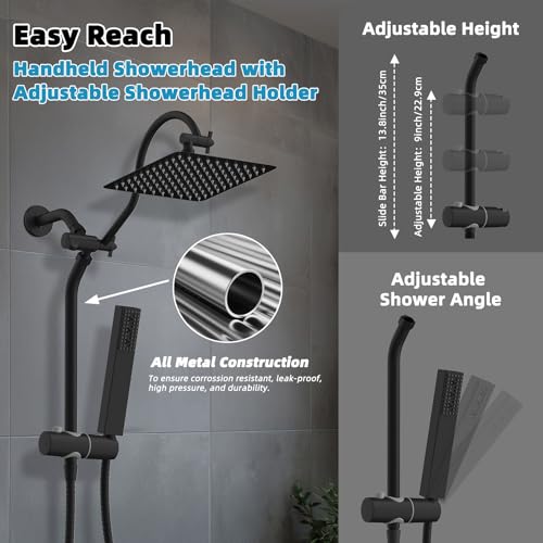image for Hibbent All Metal High Pressure 10'' Rainfall Shower Head, Showerhead 