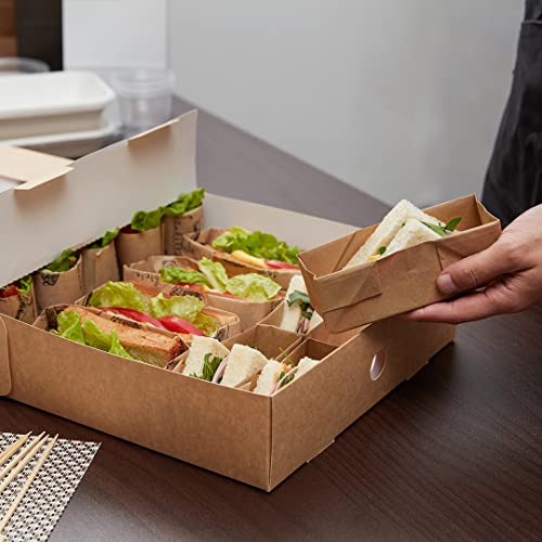 Restaurantware-17.7 x 12.2 x 3.2 Inch Catering Trays, 10 Grease-Resistant Catering Boxes - Cover With Window Included, Side Lock, Kraft Paper Catering Food Containers, Inserts Sold Separately by Restaurantware - Image 5