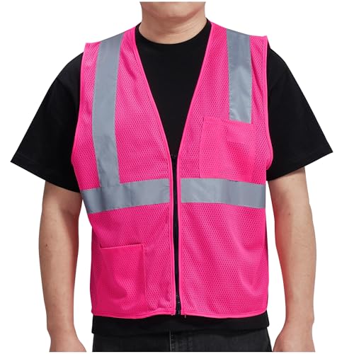 Image of AYKRM 2 Pocket Mesh High Visibility Reflective Safety Vest for men & Women ANSI /ISEA 107 Standards