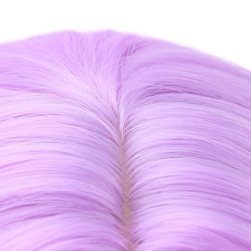 Image of PATTNIUM Kids Short Purple Pink Wig Girls Lavender Purple Curly Wavy Wig Short Synthetic Hair Wigs