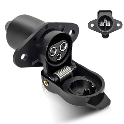 Flachsteckverbinder 3-polig BEIJISTAR 3-poliger Stecker & Steckdose Für 12V Traktor – Nach DIN 9680, Wasserdicht, Für Anhänger & Landmaschinen (2 Stück