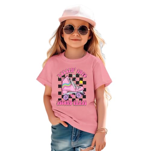 Image of First Day of School Outfit for Girl Rollin Into First Second Third Grade Shirt 1st 2nd 3rd Back to School T-Shirt Top