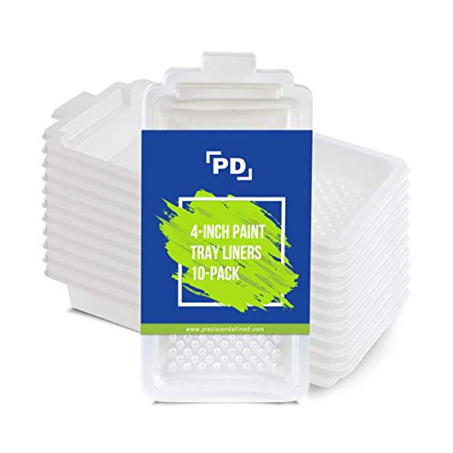 PD Supreme 10.2 cm (4-Inch) Paint Tray Liners (10 Pack), Fits 4” Paint Tray, Ridged Edges Built for 4-in (10 cm) Paint Roller Brushes