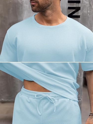 Image of Vogaan Men's T-Shirt and Shorts Set | Top & Shorts Night Suits Set | Night Wear for Men