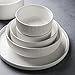 QHYTL Set di stoviglie da Cucina da 14 Pezzi, Servizio da tavola in Ceramica Bianca per 3, Piatti e Ciotole in gres, Set Combinato di stoviglie, per Feste in Famiglia Happy Life