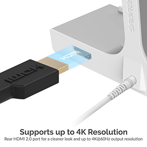 SABRENT Multi Port iMac Hub with Front Access USB Ports, SD/Micro SD Card Reader, 3.5mm Headphone Jack and Rear HDMI 2.0 Output (iMac 2017 to 2020) (HB-SIMC) - image 7