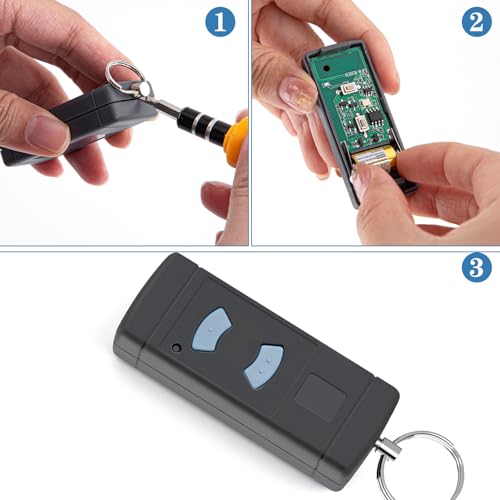 pepape 2 Stück Garagentor Handsender für Hörmann HSE2-868, HSM4-868, HS4-868, Kompatibel mit Hörmann Blue Buttons 868.3MHz Garage Fernbedienung Handset