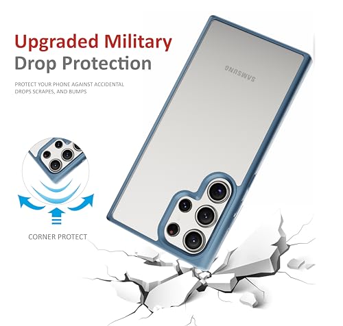 Image of Case for Samsung Galaxy S23 Ultra, [Anti-Yellowing Technology] [Military Grade Drop Protection] Shockproof Slim Hybrid Phone Case for Samsung Galaxy S24 Ultra 5G - Indigo Blue
