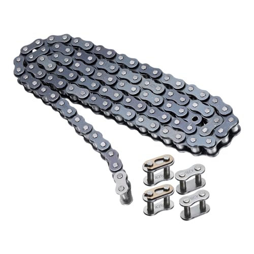 QUARKZMAN #41/ DIN/ISO 085 Roller Chain 4 Fuß 1/2 Teilung Kohlenstoffstahl Rollenkette Mit 4 Kostenlosen Master Verbindungsgliedern Für Go-Karts Fahrräder 96 Glieder