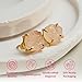 Gempires Natural Raw Rose Quartz Prong Setting Stud Earrings Crystal Gemstone Handmade Jewelry Simple Dainty Earrings for Women
