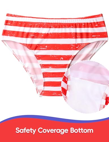 Bathing Suits for Girls Size 8-9 Years Old Blue White Stars Ruffle Bikini Swimsuit Set with Bottom 5