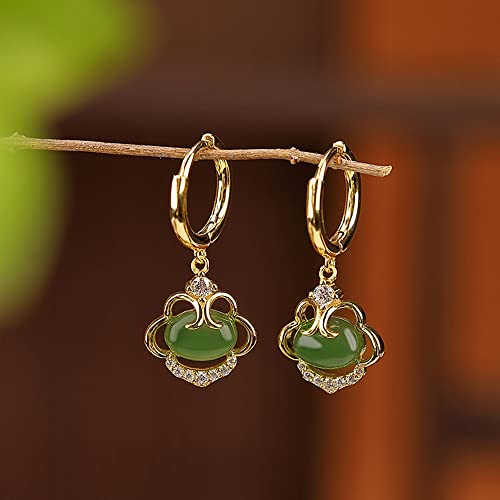 Boucles d'oreilles ours en jade Hetian naturel pour femmes - 7