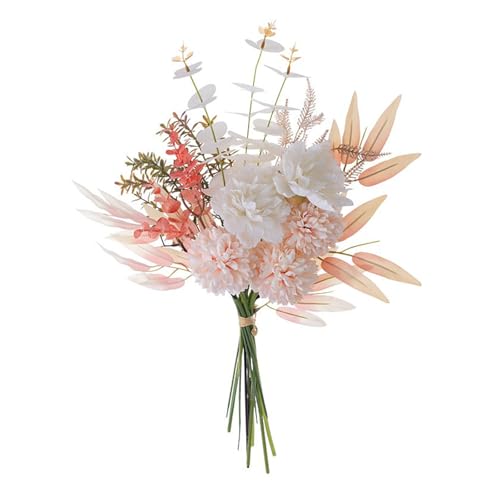 pclapora Flores Artificiales, Ramo de Flores Artificiales, Ramo Artificial Champán, Ramos Preservadas, para Boda, Dama de Honor y Decoración, Ramillete de Flore