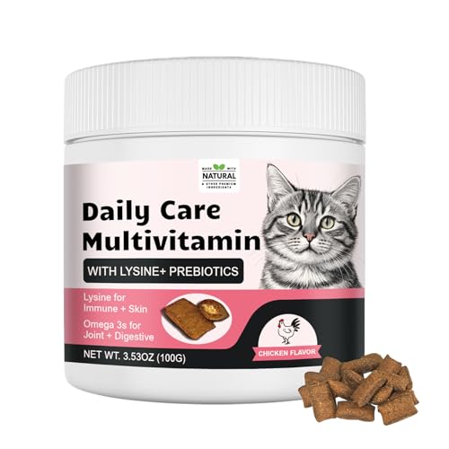 Compresse da masticare per gatti domestici, integratore per la salute del gatto, Vita-mins per gatti quotidiani, leggere, di lunga durata, 100 g, per grandi forniture per la vita quotidiana sanitaria