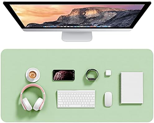 Hsurbtra Desk Pad, 90 x 43 cm PU Leather Desk Mat, XL Extended Mouse Pad, Waterproof Desk Blotter Protector, Ultra Thin Large Laptop Keyboard Mat, Non-Slip Desk Writing Pad for Office Home