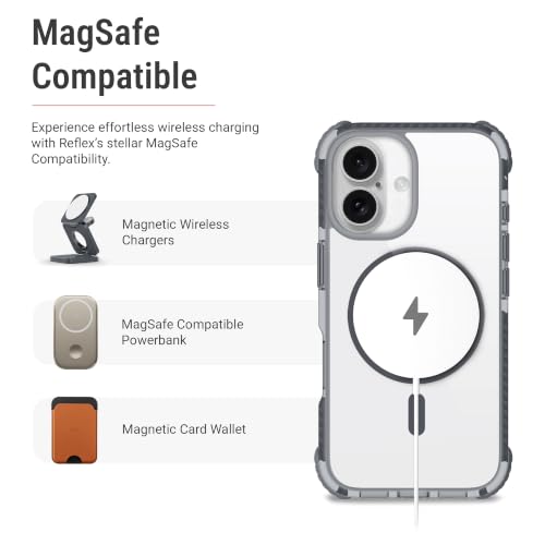 Image of DailyObjects Polycarbonate Case for iPhone 17 Compatible with Mag-Safe Wireless Charging | Reflex Magsafe Shield Slim Shockproof Back Cover, Clear