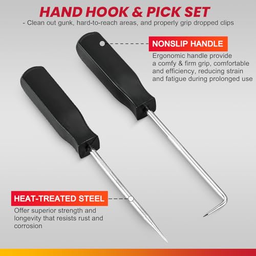 Dasbet Snap Ring Plier Set 11Pcs Straight & Bent Retaining Ring Pliers W/Hook & Pick Heavy Duty Internal External Pliers .038In thumb #3