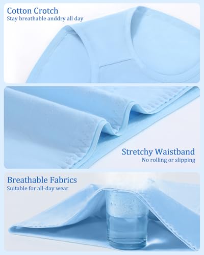 Image of Women's Cotton Underwear,Ladies Soft Stretch Tummy Control Comfy No Muffin Panties Boyshorts