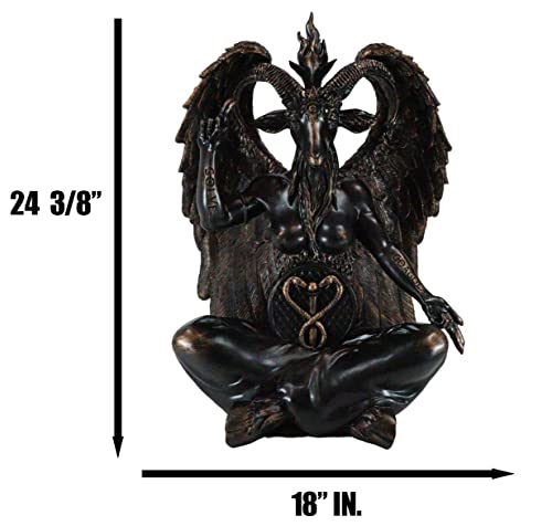 Figura decorativa Baphomet 24.25 pulg. en resina pintada miniatura 2