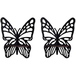 Estanteria Mariposa TPPIG Estante Esquinero de Mariposa - 2 Piezas Estante Esquinero de Pared Estantes Flotantes de Madera Estante de ExhibicióN de Cristal de Mariposa Estantes de Pared Bohemios