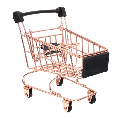 HONMEET Mini Shopping Cart for Iron Simulation Trolley Design for Playtime Desktop Decor Enhances Imagination Hands Skills