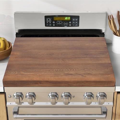 Noodle Board Stove Cover with Handles Pine Wood RV Sink Cover for Gas and Electric Stove Top Counter Space Top Covers for Kitchen 29.5L x 22W x 2.5H