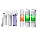 iSpring US31 Classic 3-Stage Under Sink Water Filtration System & F3CTO 10-inch Universal Replacement Set Cartridges