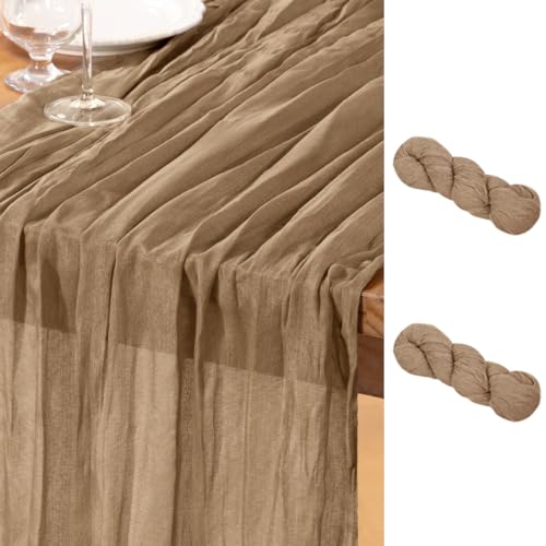 DeZerlor Nude Cheesecloth Table Runners 2 Pack Fall Runners