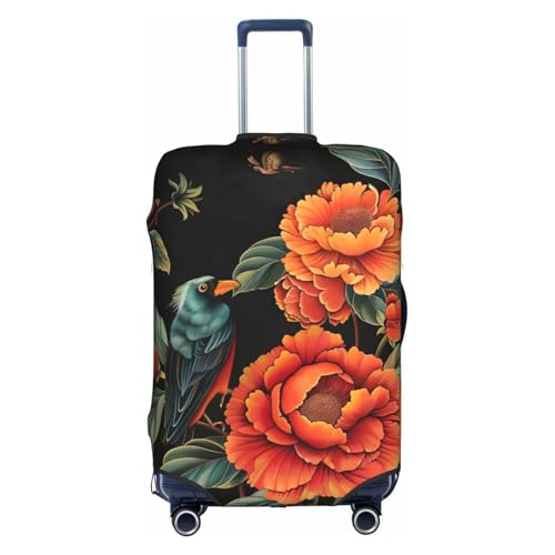 Housse de bagage fleurs et oiseaux élégante accessoire valise XL pour grand voyageur