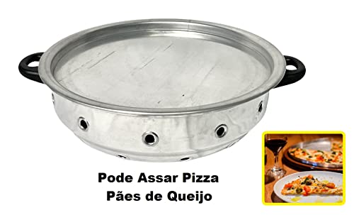 Churrasqueira Multiuso Vigorosa Para Fogão 3 Em 1 N 30 Bolo Pão Pizza Grelhados Alumínio Polido