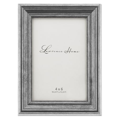 Image of Lawrence Frames Sutter Burnished Picture Frame, 4 by 6-Inch, Silver