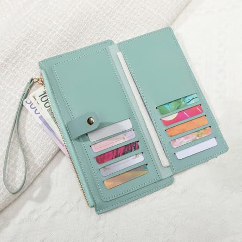 Women's Wallet Long Slim Card Holder Case, Cute Pink Elegant Minimalist Thin Wallet, Zipper Clutch Wallets for Girls Ladies3
