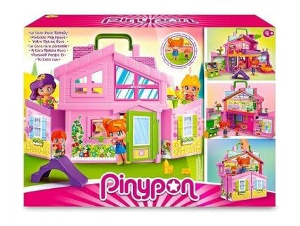cavernedesjouets Mallette Valise Maison transportable Rose pour pinypon - avec 2 Figurines et Plus...