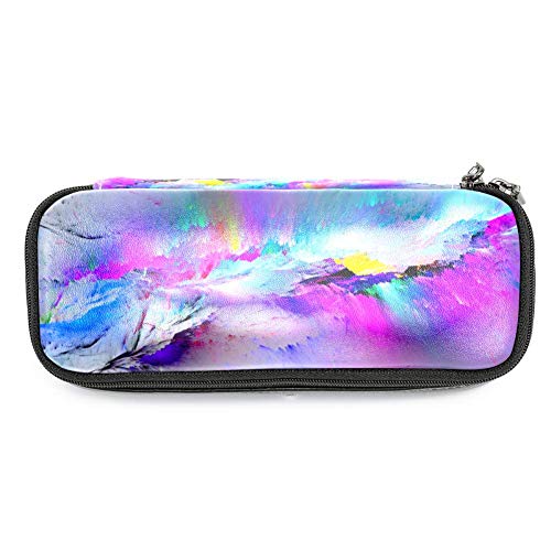 Preisvergleich Produktbild Personalisierbares farbiges Federmäppchen, Kapazität, Stifteetui, Doppelreißverschluss, Schreibwaren-Tasche, Kosmetiktasche mit Fächern für Mädchen, Jungen und Erwachsene