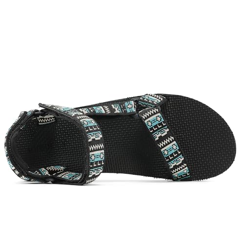 Men's Original Mesh Graphic Print Flat Sandals with Arch Support, Adjustable Hook & Loop Strap, Open Toe, Casual, Outdoor, Walking4