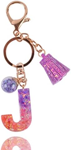 VINTAGE EMBROIDERY V.E. Initial Keychain Letter Alphabet Sweet Bag Charm Key Chain for Women Girl Birthday Gifts