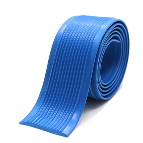 Image of ZHOUXYFDC Anti Slip Tape 1M PVC Rubber Staircase Anti Slip Strip Straight Flat Self-Adhesive Floor Sloping Corridor Pressure Strip Step Rubber Strip(Blue 1M,40mm wide)