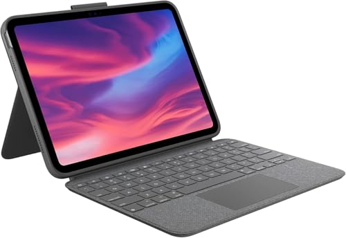 Logitech Combo Touch Detachable iPad Keyboard Case (10th gen and A16) with Large Precision Trackpad Full-Size Backlit Keyboard - Oxford Gray (Renewed)