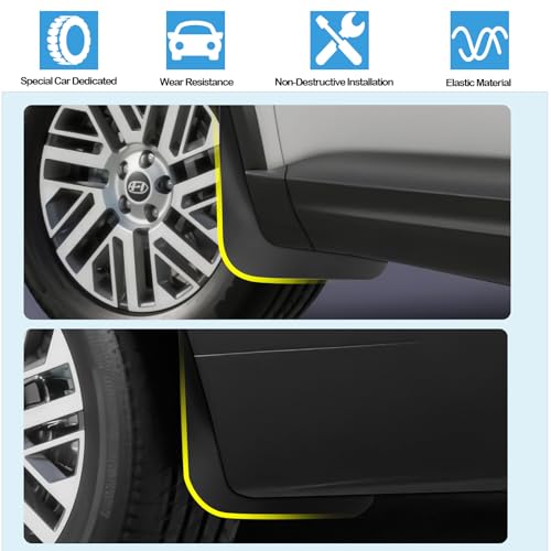 Image of Ruiya 2026 Palisade Mud Flaps Splash Guards for 2026 Hyundai Palisade Accessories No Drilling Fenders Front & Rear Fender Liner Compatible with 2026 Hyundai Palisade SE /SEL /Limited(4PCS)