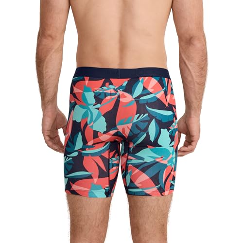 Jockey Men's Underwear Chafe Proof Pouch Cotton Stretch 8.5" Long Leg Boxer Brief - 3 Pack, Northern Light/Palma/True Navy, M3