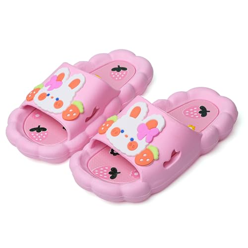 Image of Bunny Kids slides, Girls Slides Non-slip Summer Beach Pool Shoes Toddler Cartoon Slide Sandals Indoor& Outdoor Garden Slippers Shower Shoes