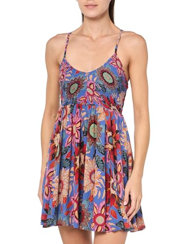 Image of Angie Women's Angie Women's Printed Deep V Smocked Bodice Dress