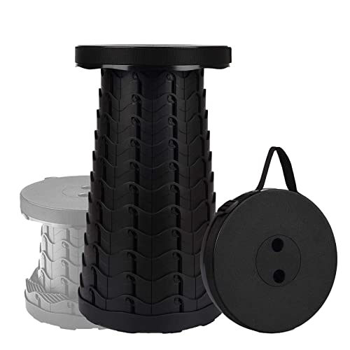Voarge Campinghocker Schwarz - Teleskop-Hocker Für Outdoor Und Indoor