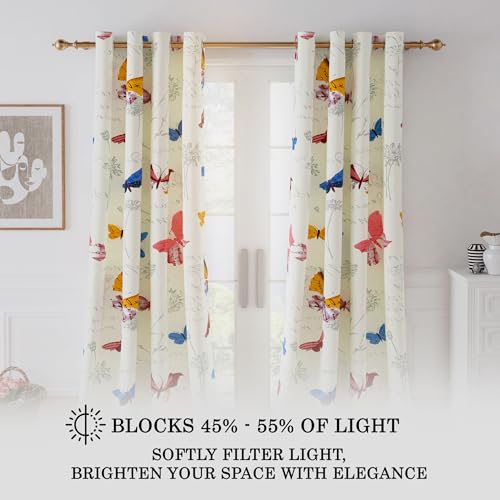 Image of Story@Home Long Door Curtains 9 Feet 4 Piece | Floral Printed | Cotton Curtain | Light Filtering Curtains | Curtain for Living Room | (116 x 275 cm, White & Blue) | Perfect for Home Decor