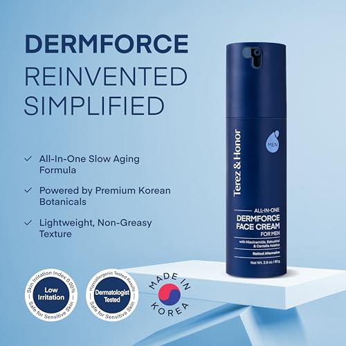 TEREZ & HONOR 6-in-1 Face Cream for Men: Korean DermForce Anti-Aging Moisturizer with Niacinamide, Bakuchiol & 5-CICA – Hydrates, Smooths & Helps Reduce Wrinkles, Dark Circles & Eye Bags – 2.8 oz - Image 3