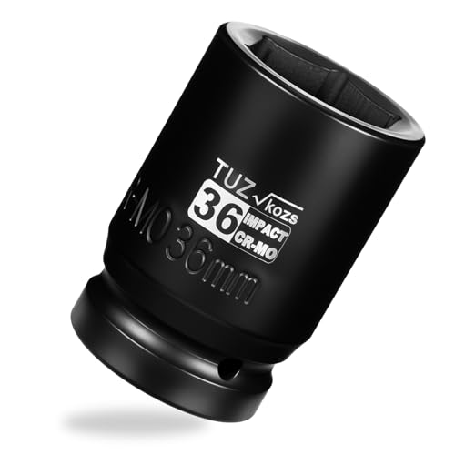 Image of 1 Inch Drive 36mm Deep Metric Impact Socket,CR-MO,6 Point Radius Corner Design,Square Chamfered Opening,Axle Nut Impact Grade Socket for Easy Removal