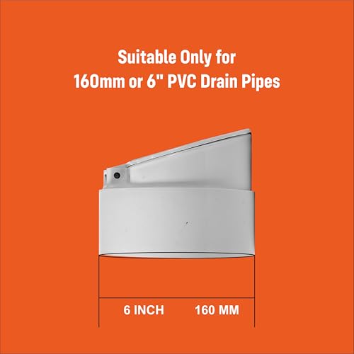 Image of LUXART PVC Drain Backflow Valve 6 inch Premium Anti-Rat, Anti-Cockroach, Anti-Snake Backflow Stopper | Heavy-Duty Non-Return Water Valve with Strainer Cap | Protection for Bathroom & Outdoor Drains