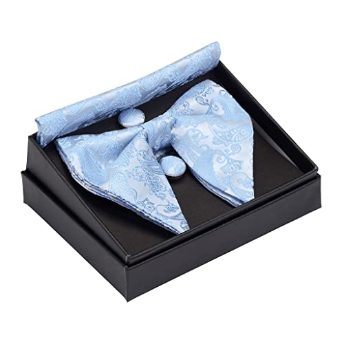 Set de Corbata de Seda para Hombre con Pañuelo y Gemelos